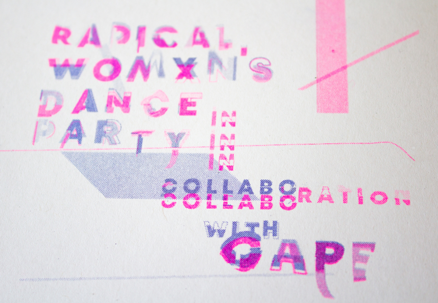Radical Womxn's Dance Party / Cape print (detail)